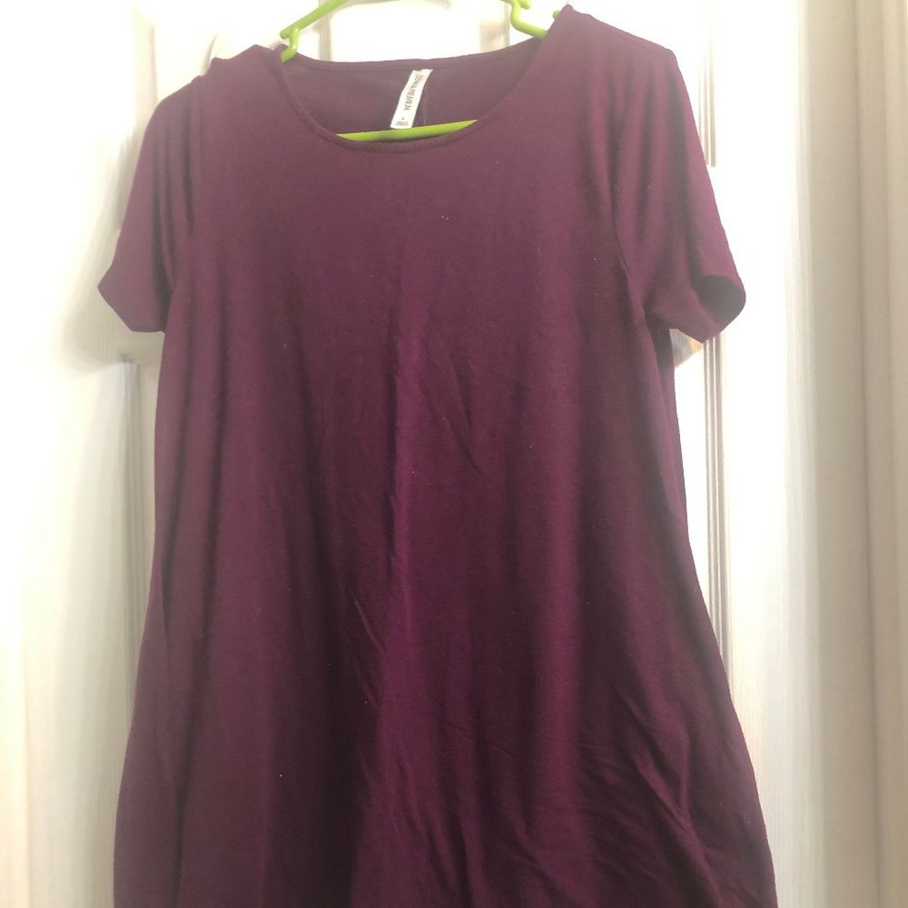 Maroon Shirt Dress
